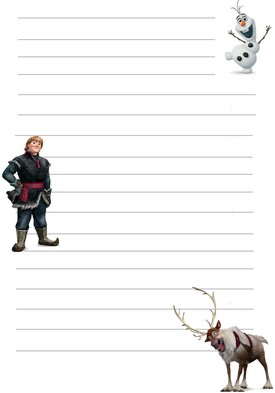 papier a lettre reine des neiges swen olaf kristoff